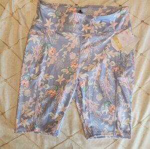 Disney Store Little Mermaid Bike Shorts Coral Reef Under Sea Print.  Size L